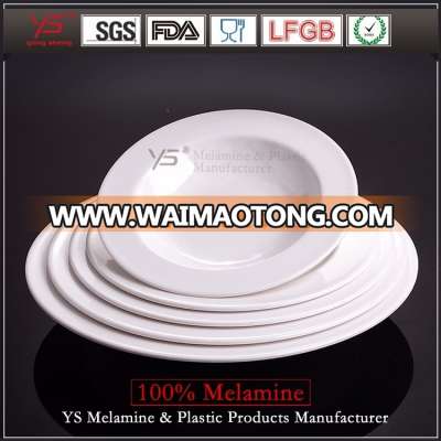 Multi size unbreakable hotel round plate ,microwave safe plastic resturant serving white plates,plates serving dishes